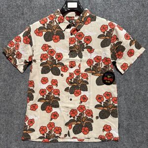 Billabong Surf Africa Mami Wata Linen Blend Short Sleeve Button Up Shirt Mens S